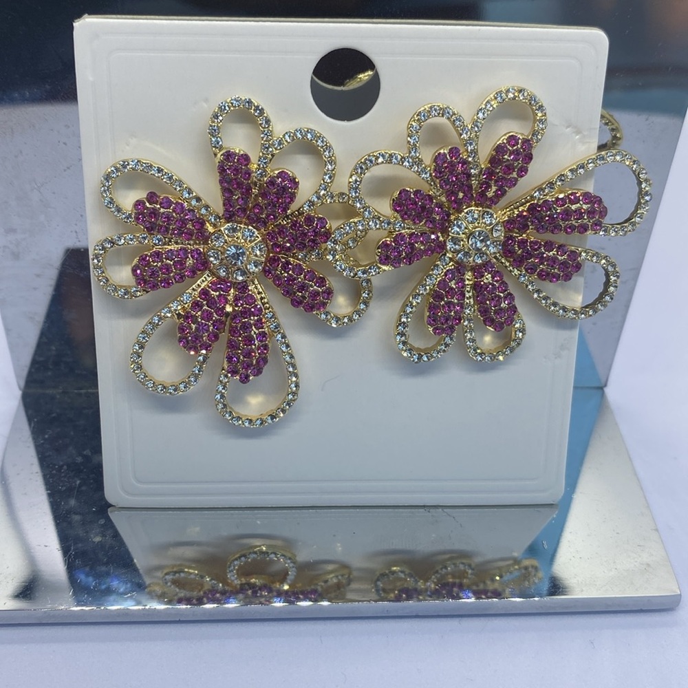 Beautiful gold and pink earrings